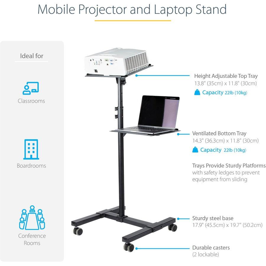 Startech.Com Mobile Projector And Laptop Stand/Cart - Heavy Duty Portable Projector Stand (2