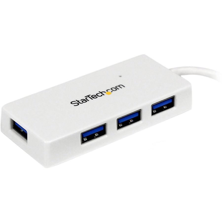 Startech.Com Portable 4 Port Superspeed Mini Usb 3.0 Hub - White