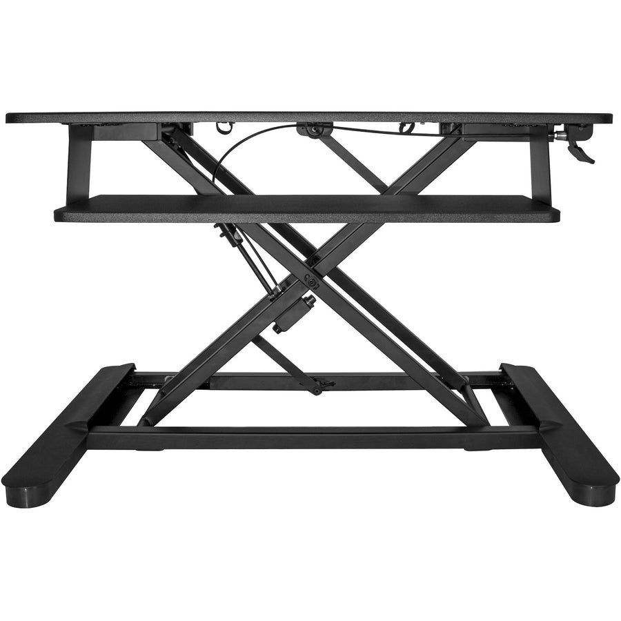 Startech.Com Sit Stand Desk Converter With Keyboard Tray - Large 35” X 21" Surface - Height