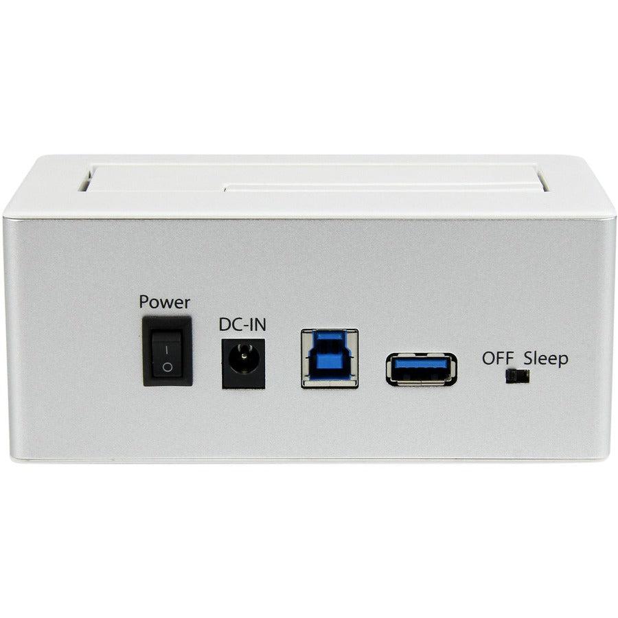 Startech.Com Usb 3.0 Sata Hard Drive Docking Station Ssd / Hdd With Integrated Fast Charge Usb Hub And Uasp For Sata 6 Gbps - White