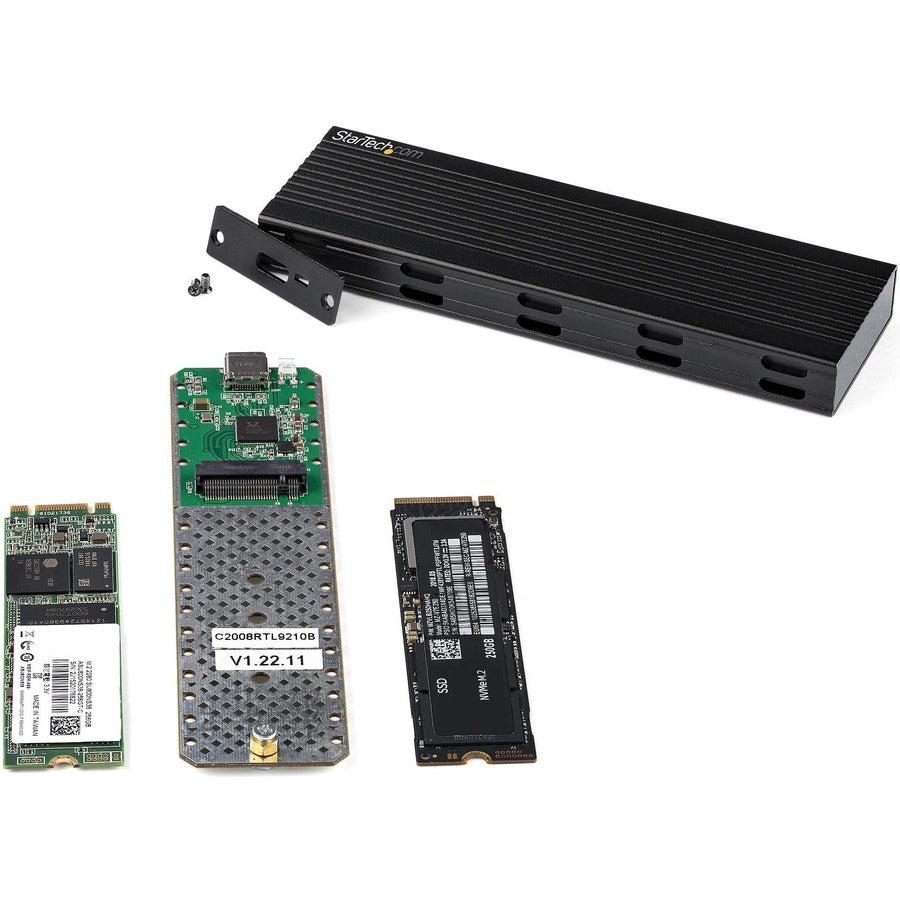Startech.Com Usb-C 10Gbps To M.2 Nvme Or M.2 Sata Ssd Enclosure - Portable External M.2 Pcie/Sata