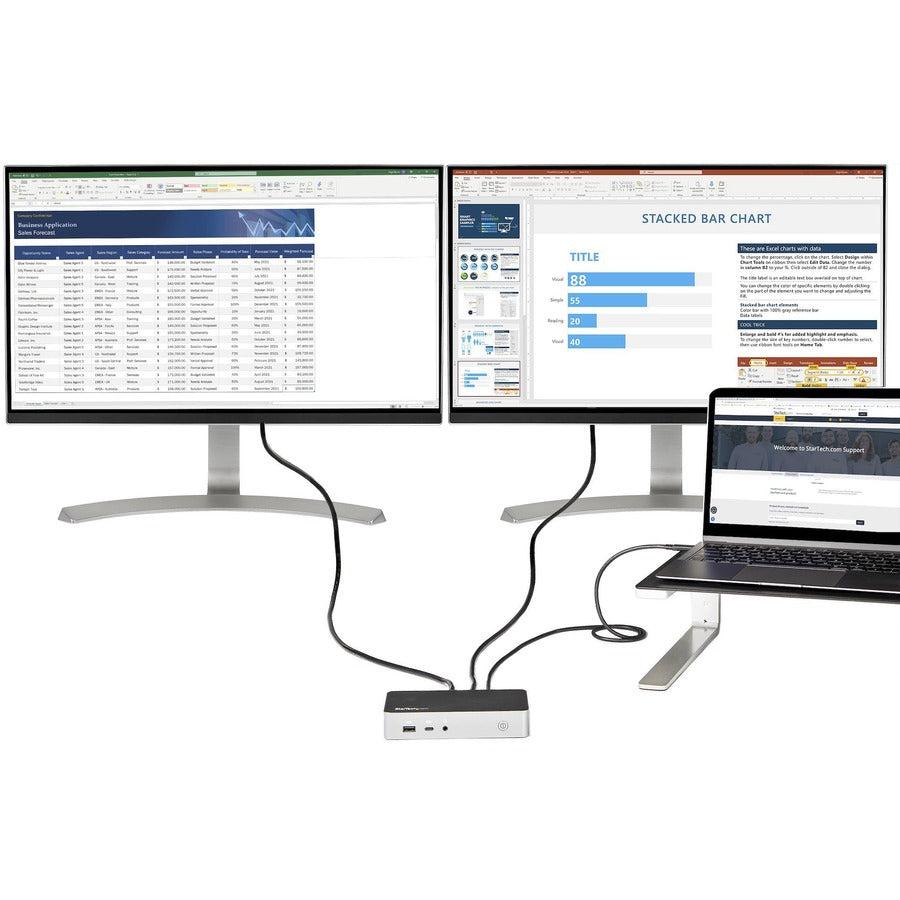 Startech.Com Usb-C Dock - Dual Monitor 1080P Hdmi Laptop Docking Station - 60W Power Delivery - 1X Usb-C, 3X Usb-A, Ethernet - Dual Video Display Usb 3.1 Gen 1 Type-C Dock - Mac & Windows