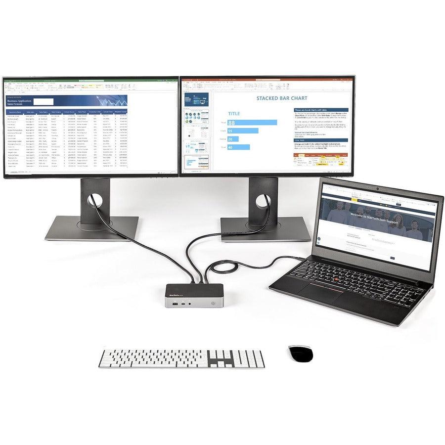 Startech.Com Usb-C Dock - Dual Monitor 1080P Hdmi Laptop Docking Station - 60W Power Delivery - 1X Usb-C, 3X Usb-A, Ethernet - Dual Video Display Usb 3.1 Gen 1 Type-C Dock - Mac & Windows
