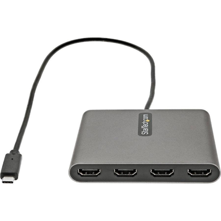 Startech.Com Usb C To 4 Hdmi Adapter - External Video & Graphics Card - Usb Type-C To Quad Hdmi