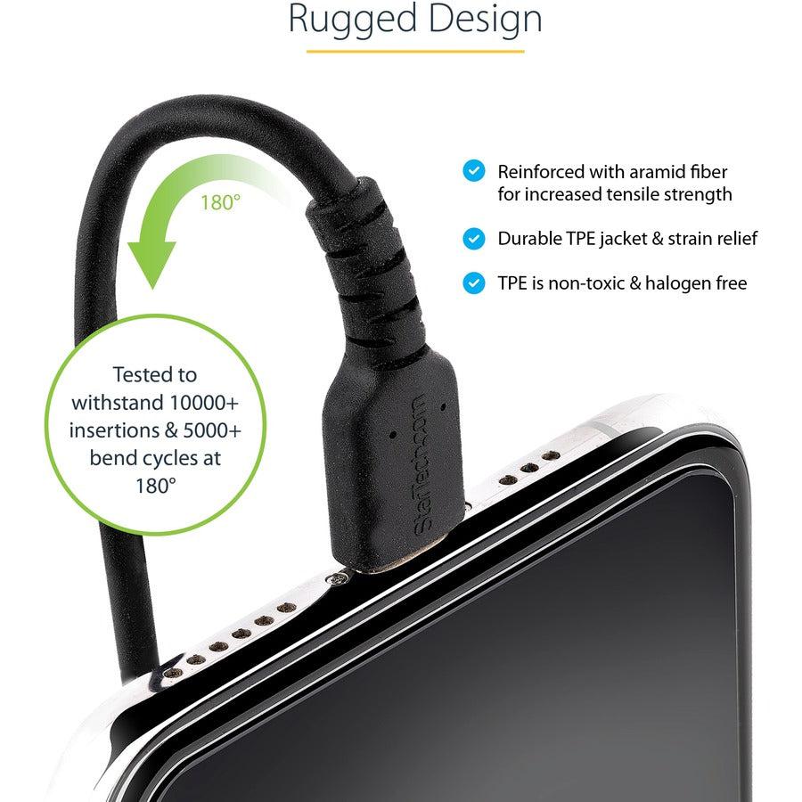 Startech.Com Usb C To Lightning Cable 20In / 50Cm, Mfi Certified, Coiled Iphone Charger Cable,