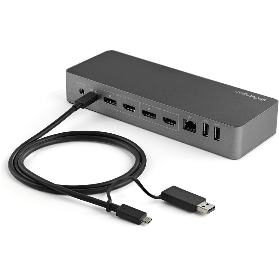 Startech.Com Usb-C & Usb-A Dock - Hybrid Universal Laptop Docking Station With 100W Power Delivery - Dual Monitor 4K 60Hz Hdmi & Displayport - 4X Usb 3.1 Gen 1 Hub, Gbe - Windows & Mac