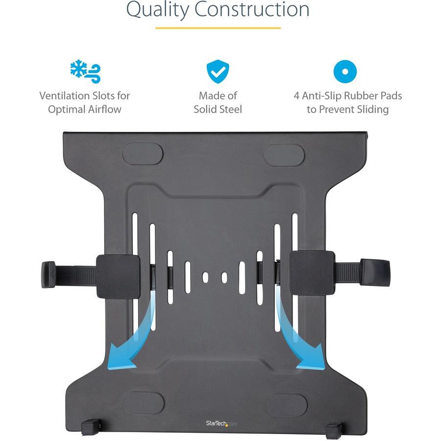 Startech.Com Vesa Laptop Tray - Adjustable Monitor Arm Laptop Tray Secures Notebooks (4.5Kg / 9.9Lb) - 75X75 & 100X100 Vesa Mount Holes - Ventilated - For Monitor Desk Mounts/Stands