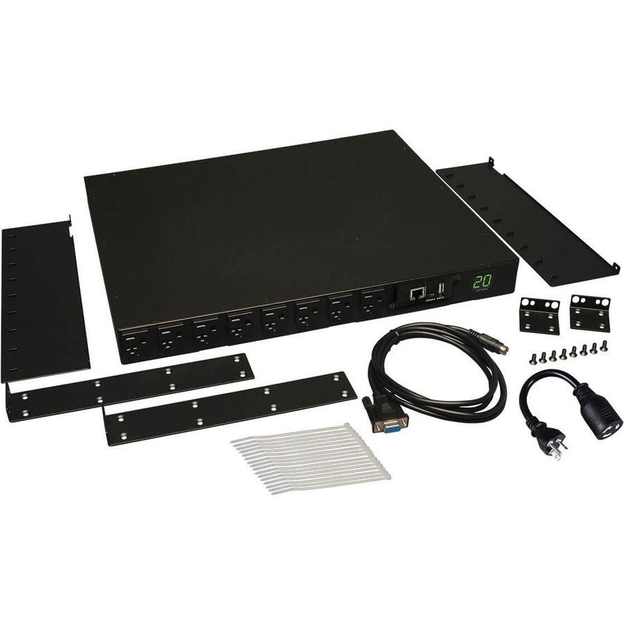 Switched PDU 1U Rackmount - Metered Power Distribution Unit | Tripp Lite PDUMH20NET
