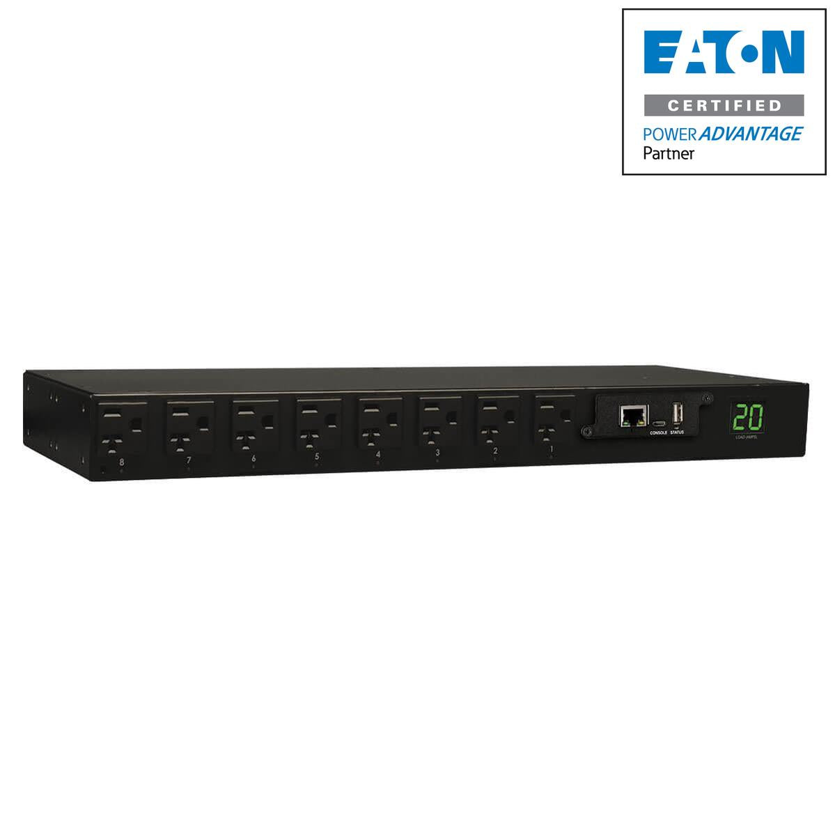 Switched PDU 1U Rackmount - Metered Power Distribution Unit | Tripp Lite PDUMH20NET