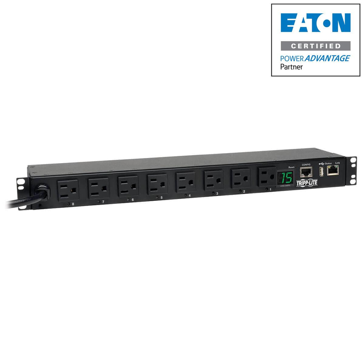 Switched Power Distribution Unit - 1U Rack Mount PDU with Remote Control | Tripp Lite by Eaton PDUMH15NET2LX