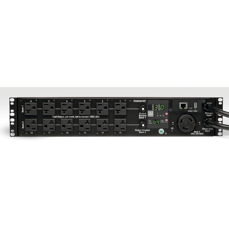 Switched Power Distribution Unit - Automatic Transfer Switch PDU | Tripp Lite by Eaton PDUMH30ATNET