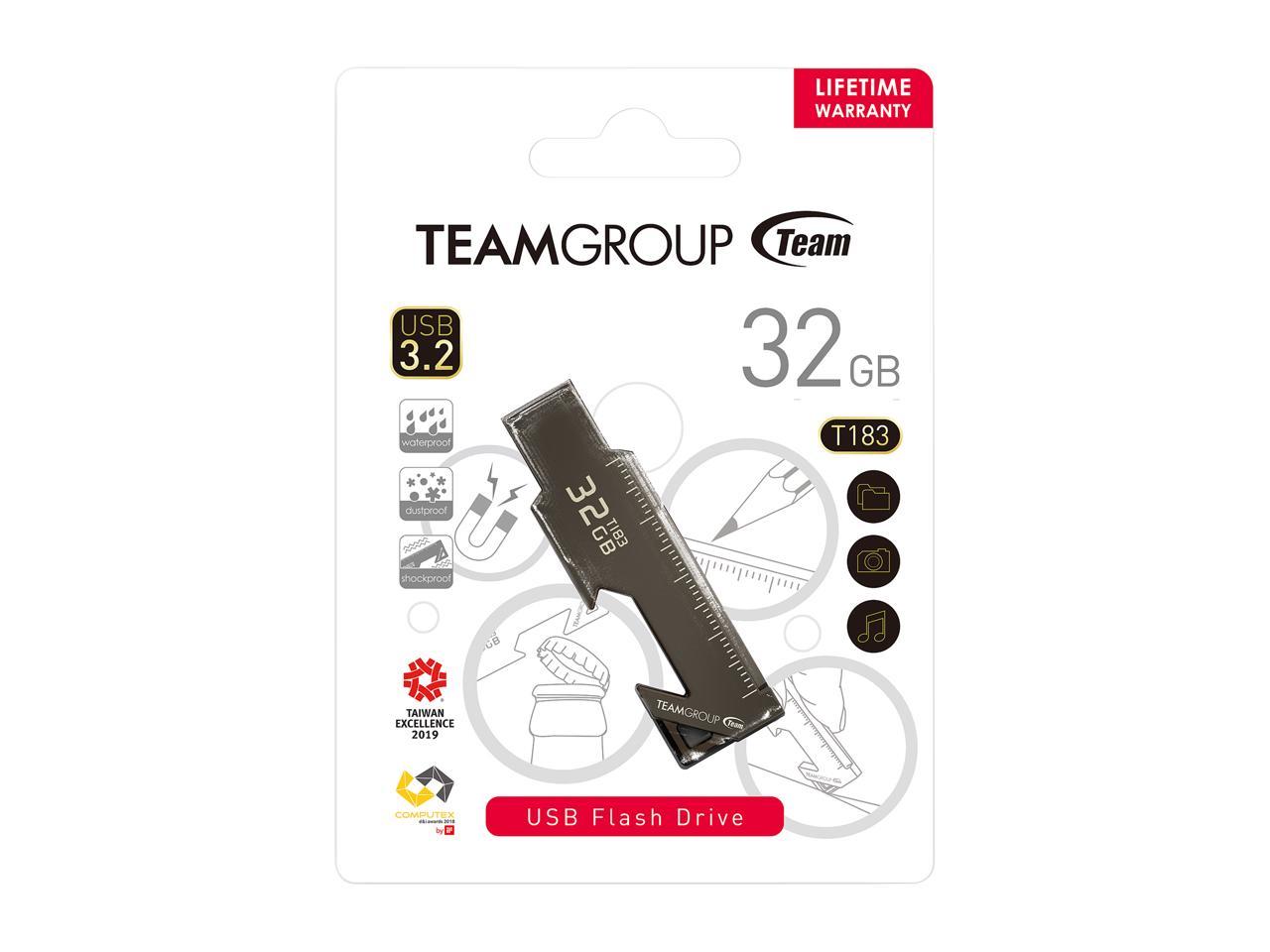 Team 128Gb T183 Usb 3.2 Gen 1 Flash Drive, Speed Up To 90Mb/S (Tt1833128Gf01)