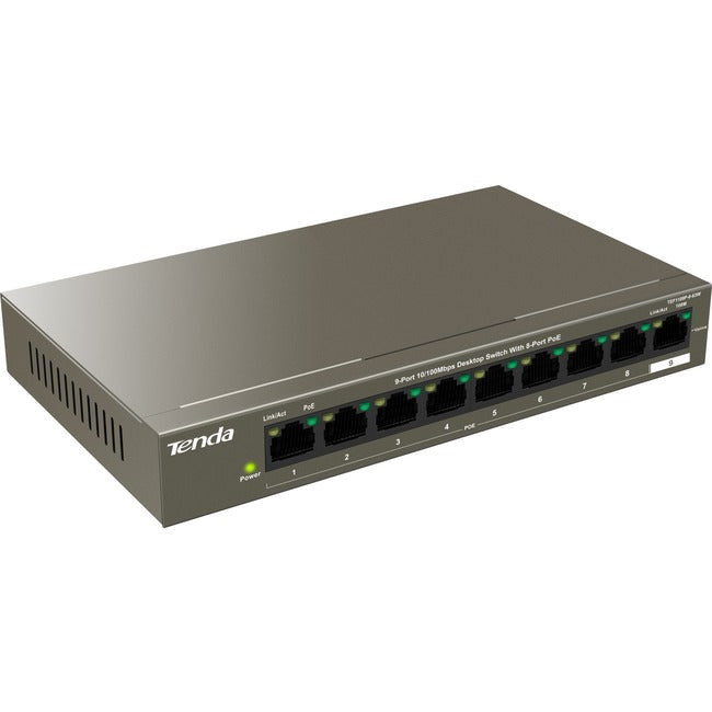 TEF1109P-8-63W 9-Port 10/100Mbps Desktop Switch With 8-Port PoE