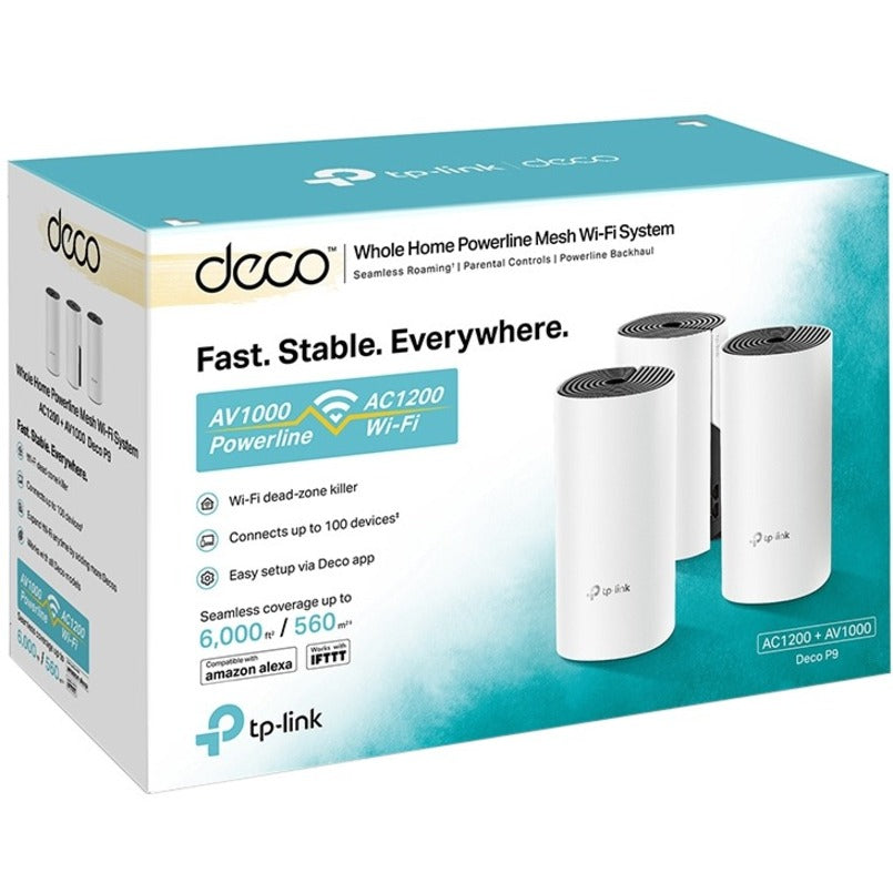 TP-Link Deco P9 (3-pack) - Wi-Fi 5 IEEE 802.11ac Ethernet Wireless Router Deco P9(3-pack)