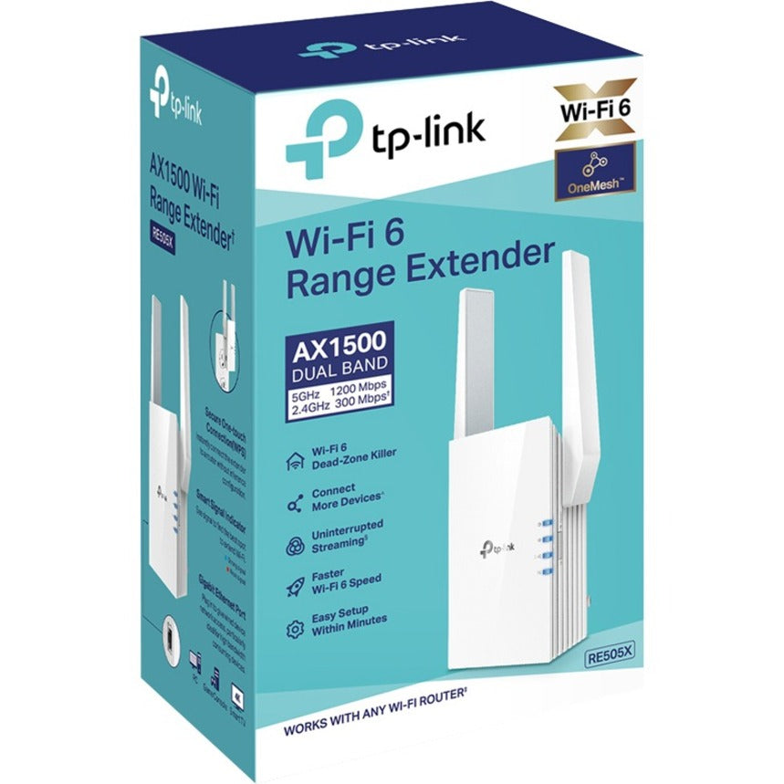 TP-Link RE505X - Dual Band 802.11ax 1.50 Gbit/s Wireless Range Extender