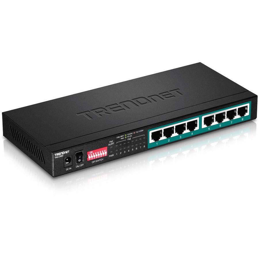 TRENDnet Long Range PoE Switch - 8-Port Gigabit PoE+ with 200m Distance | Tecisoft TPE-LG80