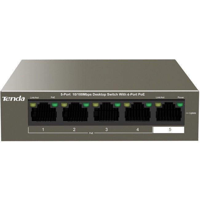 Tenda 5-Port 10/100Mbps Desktop Switch With 4-Port PoE TEF1105P-4-63W