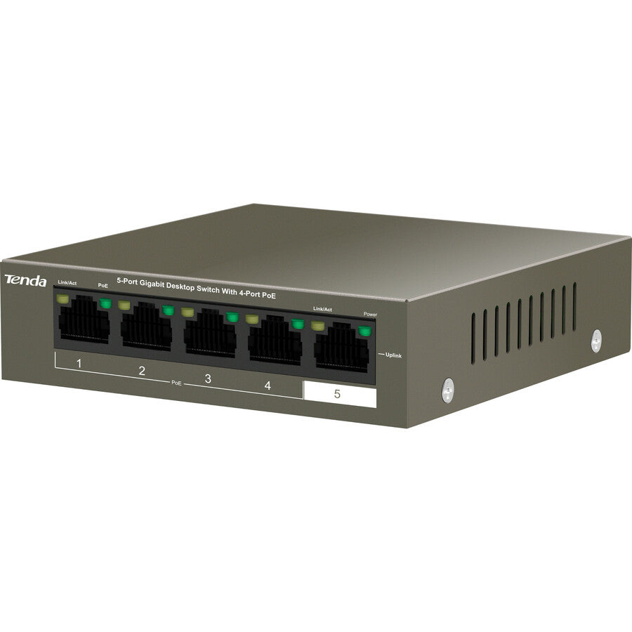 Tenda 5-Port Gigabit Desktop Switch with 4-Port PoE TEG1105P-4-63W