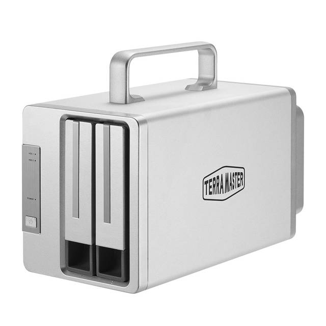Terramaster D2 Thunderbolt 3 Professional-Grade 2-Bay External Hard Drive Enclosure Raid 0/Raid1/Jbod Hard Disk Raid Storage (Diskless)