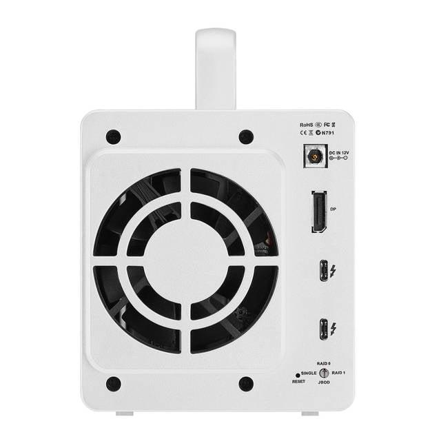 Terramaster D2 Thunderbolt 3 Professional-Grade 2-Bay External Hard Drive Enclosure Raid 0/Raid1/Jbod Hard Disk Raid Storage (Diskless)