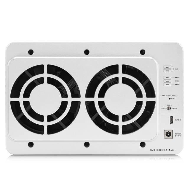 Terramaster D5-300 Usb3.0 (5Gbps) Type C 5-Bay External Hard Drive Enclosure Support Raid 5 Hard Disk Raid Storage (Diskless)