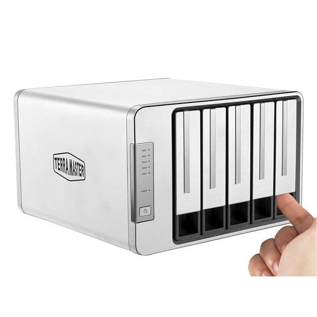 Terramaster D5-300 Usb3.0 (5Gbps) Type C 5-Bay External Hard Drive Enclosure Support Raid 5 Hard Disk Raid Storage (Diskless)