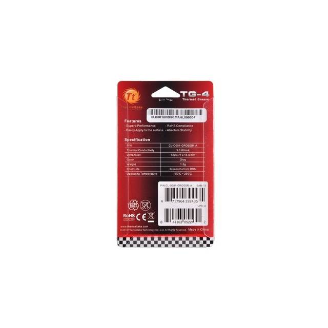 Thermaltake Cl-O001-Grosgm-A Tg-4 High Performance And Exceptional Reliability Thermal Grease