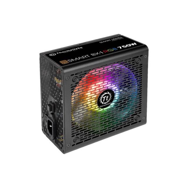 Thermaltake Ps-Spr-0750Nhfabu-1 Smart Bx1 Rgb 750W 80 Plus Bronze Certified Non-Modular Psu With 256-Color 10 Led Rgb Fan