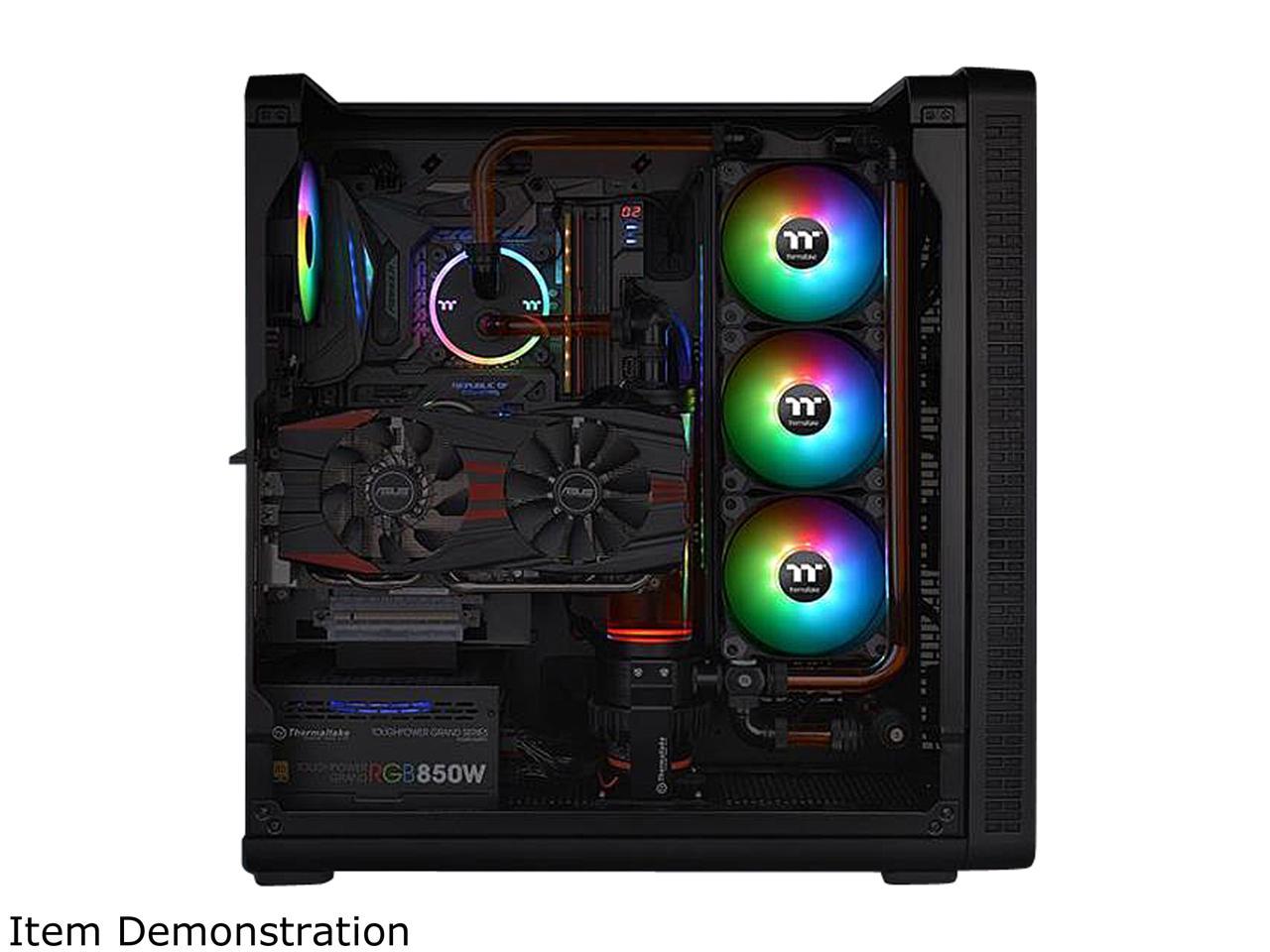 Thermaltake Pure Plus 14 Rgb Radiator Fan Tt Premium Edition Cl-F064-Pl14Sw-A 140Mm Rgb Led Case Fan (3-Fan Pack)