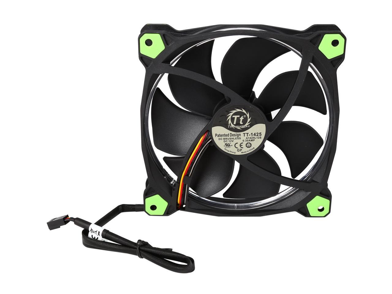 Thermaltake Riing 14 Series High Static Pressure 140Mm Circular Green Led Ring Case/Radiator Fan Cl-F039-Pl14Gr-A