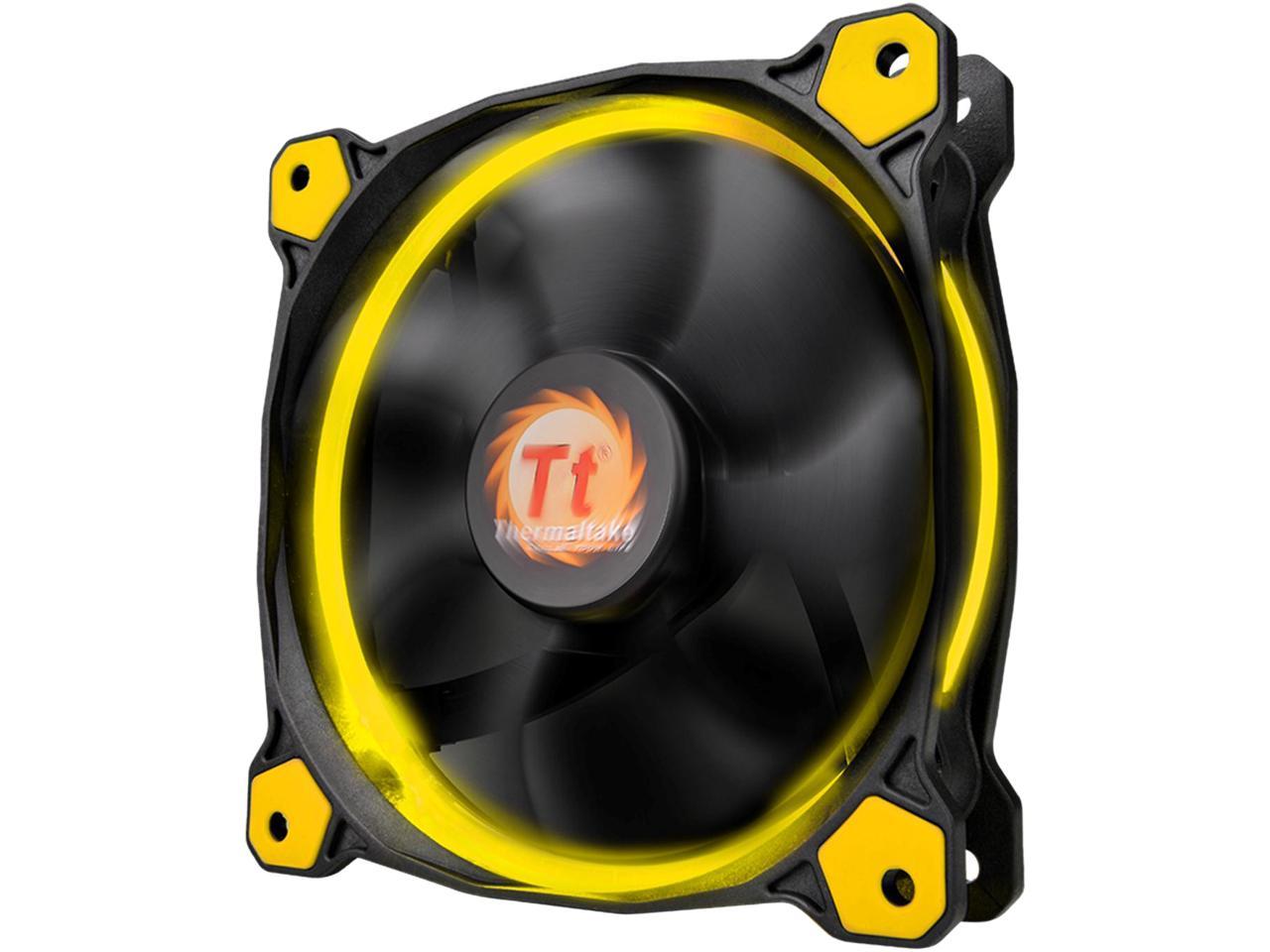 Thermaltake Riing 14 Series High Static Pressure 140Mm Circular Yellow Led Ring Case/Radiator Fan Cl-F039-Pl14Yl-A