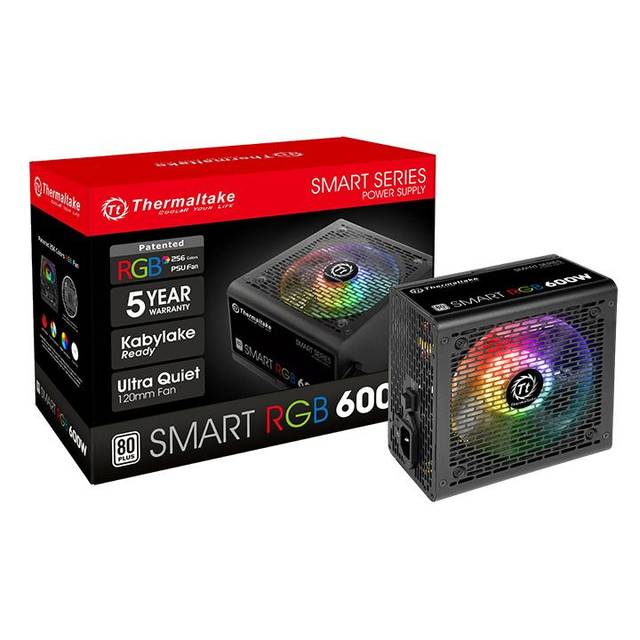 Thermaltake Smart Rgb Ps-Spr-0600Nhfawu-1 600W 80 Plus Atx12V 2.3 Power Supply W/ Active Pfc (Black)