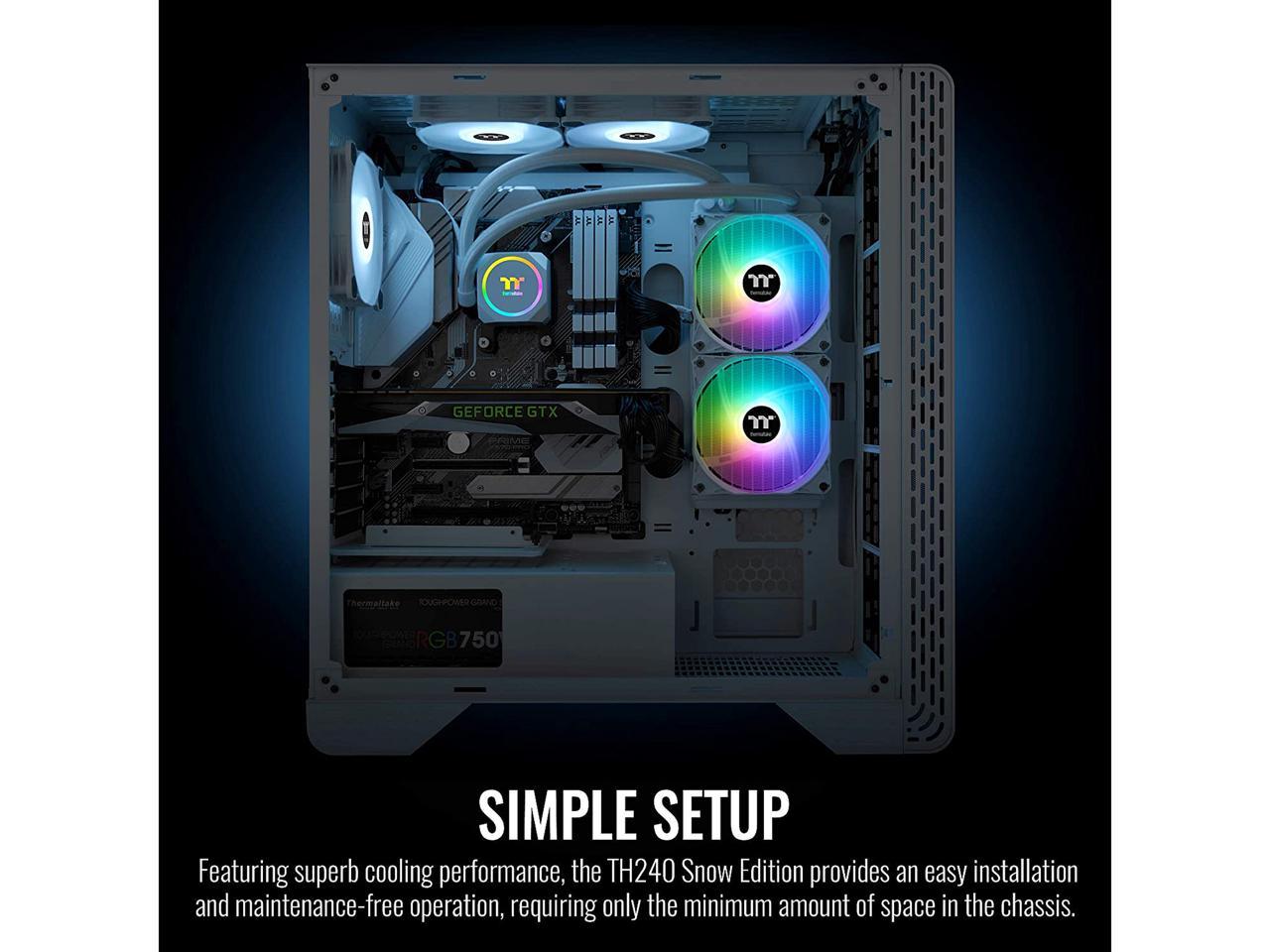 Thermaltake Th240 Argb Snow Edition Amd/Intel Lga1200 Ready All-In-One Liquid Cooling System 240Mm