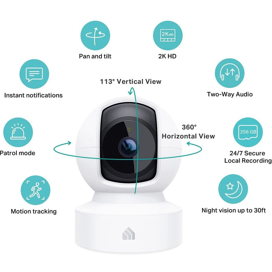 TP-Link Kasa Spot KC410S - 2K Security Camera for Baby Monitor Pan Tilt, 4MP HD Indoor Camera with Motion Detection