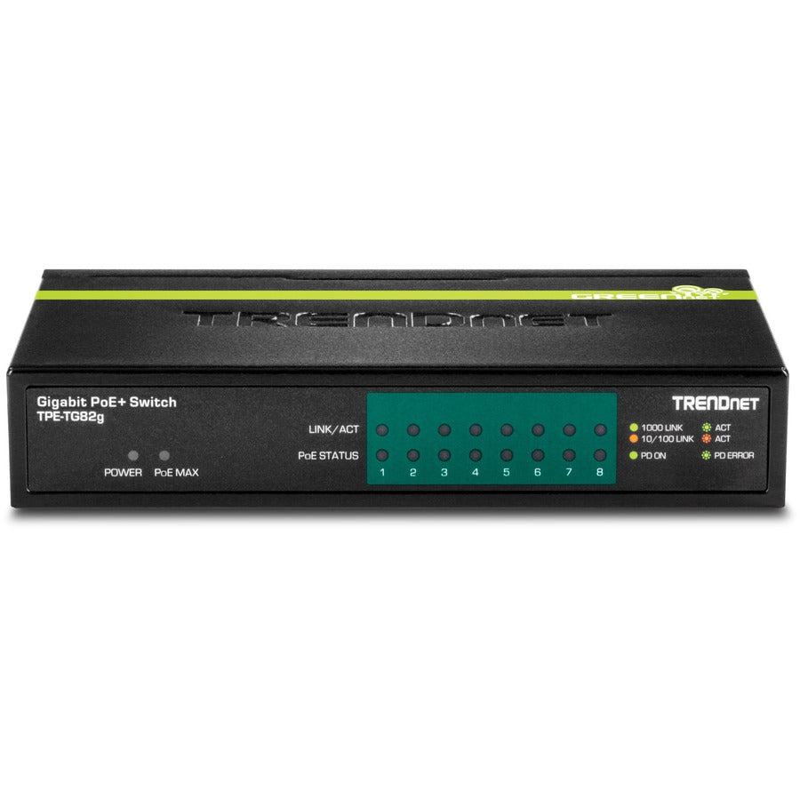 TrendNet TPE-TG82G 8-Port Gigabit PoE+ Switch - Power over Ethernet Network Switch | TecISoft