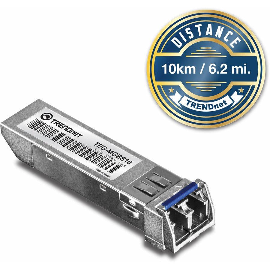 Trendnet Teg-Mgbs10 Mini-Gbic Single-Mode Lc Module Network Media Converter 1250 Mbit/S 1310 Nm