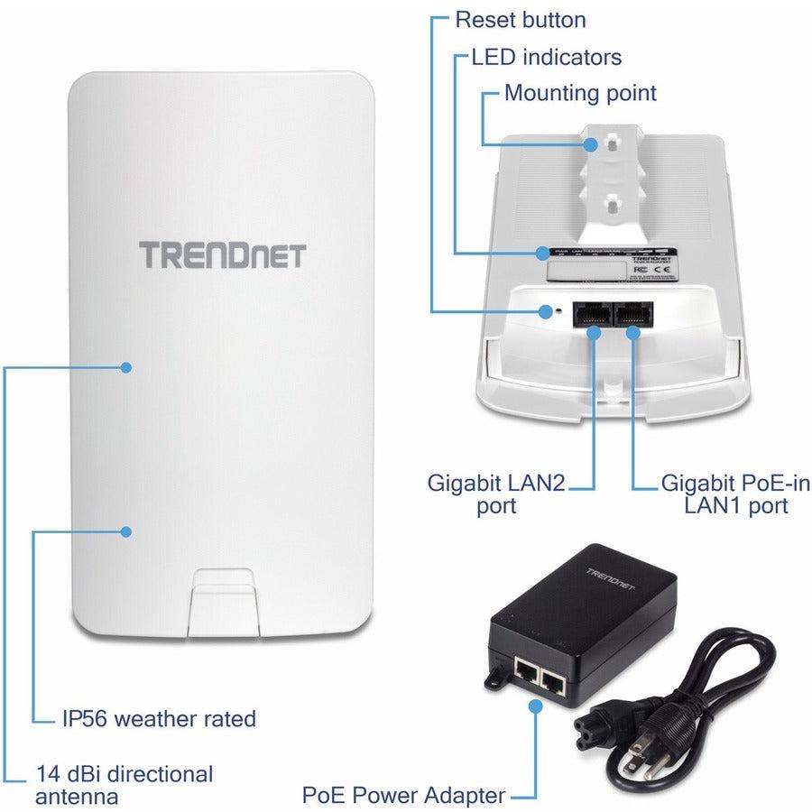 Trendnet Tew-840Apbo2K Bridge/Repeater Network Bridge 867 Mbit/S White