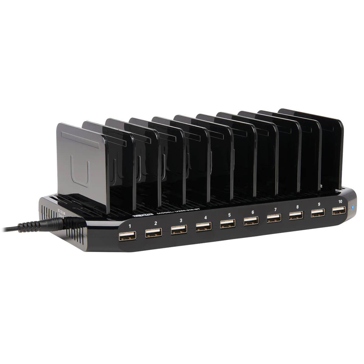 Tripp Lite 10-Port Usb Charging Station With Adjustable Storage, 12V 8A (96W) Usb Charger Output