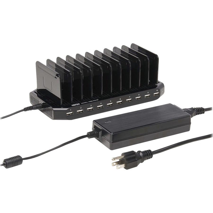Tripp Lite 10-Port Usb Charging Station With Adjustable Storage, 12V 8A (96W) Usb Charger Output