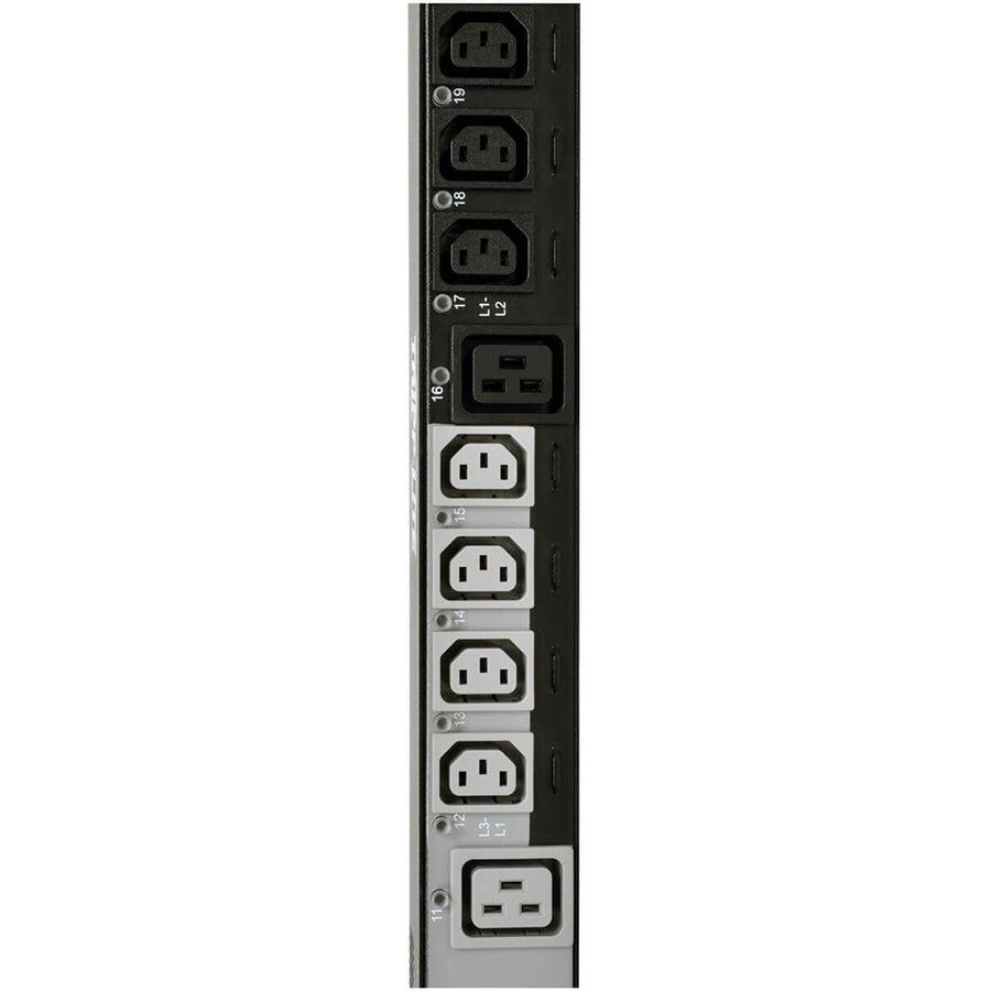 Tripp Lite 10Kw 3-Phase Pdu, Vertical, Switched, 0U, 24 Iec C13, 6 Iec C19 To L21-30P - 6 Ft. Cord, Lx Platform, Taa