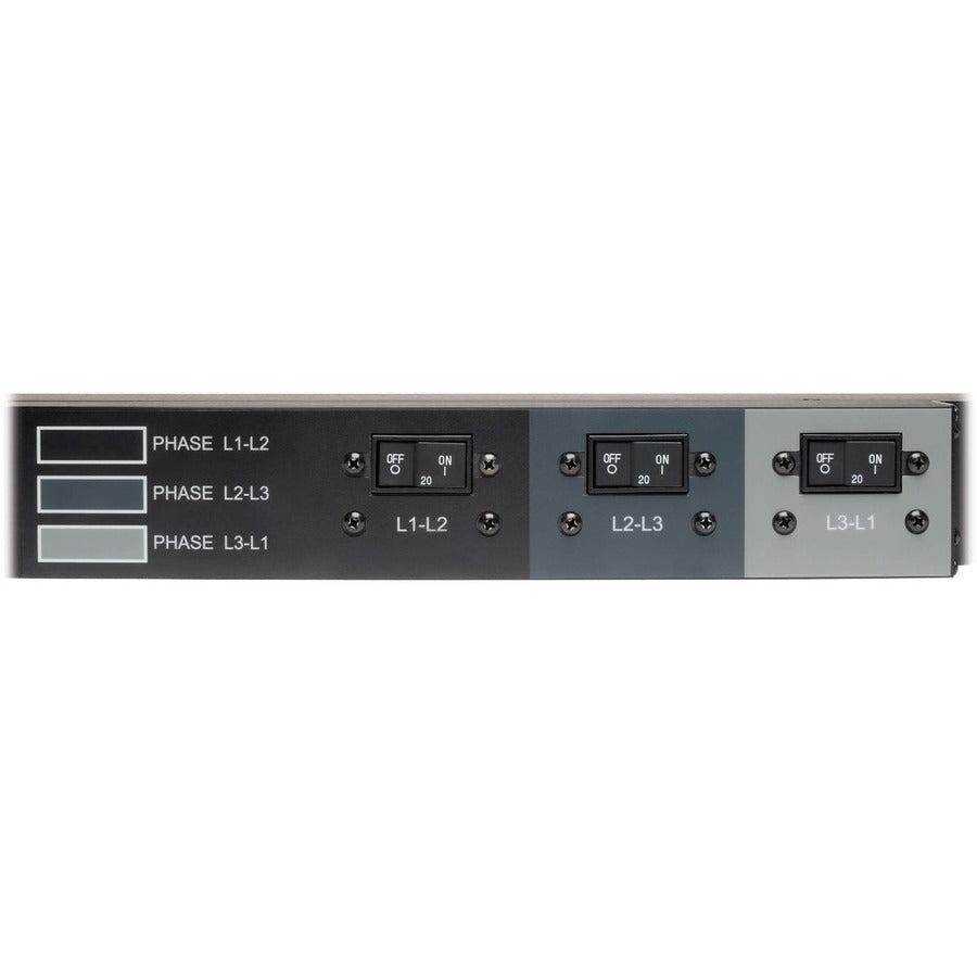 Tripp Lite 12.6Kw 208V 3-Phase Basic Pdu - 45 Outlets (36 C13, 9 C19), Hubbell 50A Cs8365C Input, 6 Ft. Cord, 70 In. 0U, Taa