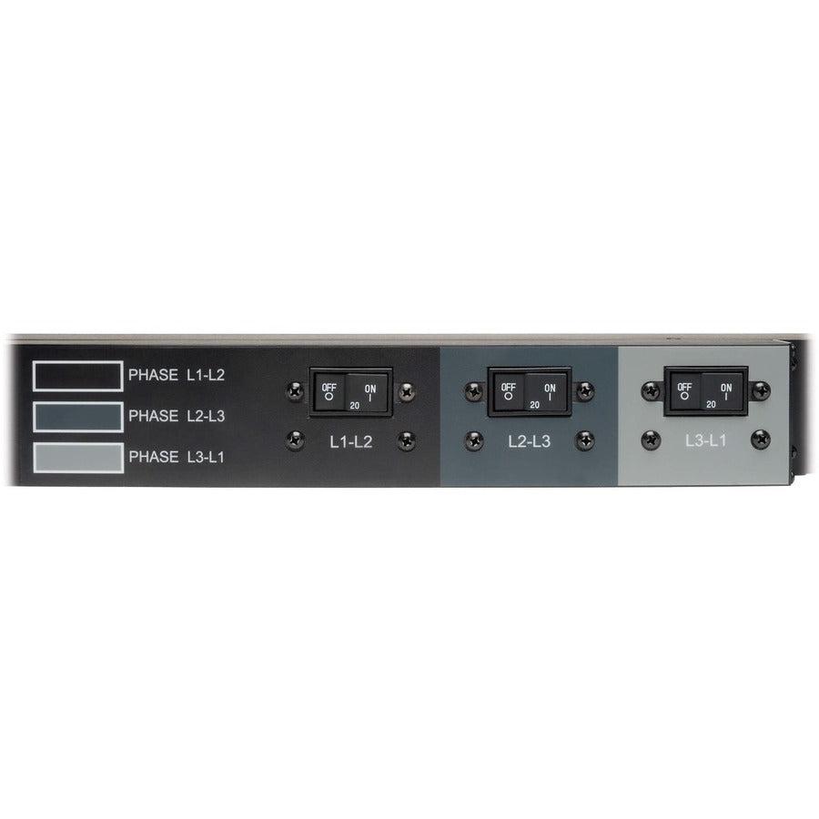Tripp Lite 14.4Kw 208V 3-Phase Basic Pdu - 45 Outlets (36 C13, 3 C19, 3 L6-30R), Hubbell 50A Cs8365C Input, 6 Ft. Cord, 70 In. 0U, Taa