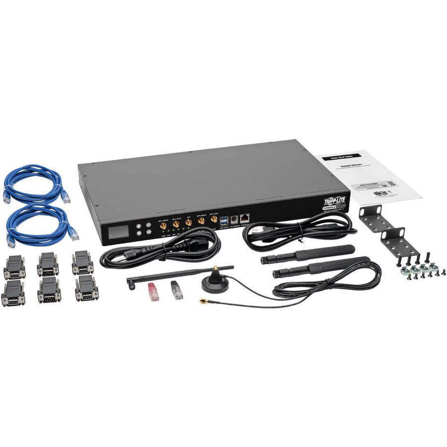 Tripp Lite 16-Port Console Server, Usb Ports (2) - 4G Lte, Dual Gbe Nic, 16Gb Flash, Sd Card, Wi-Fi, Desktop/1U Rack, Taa