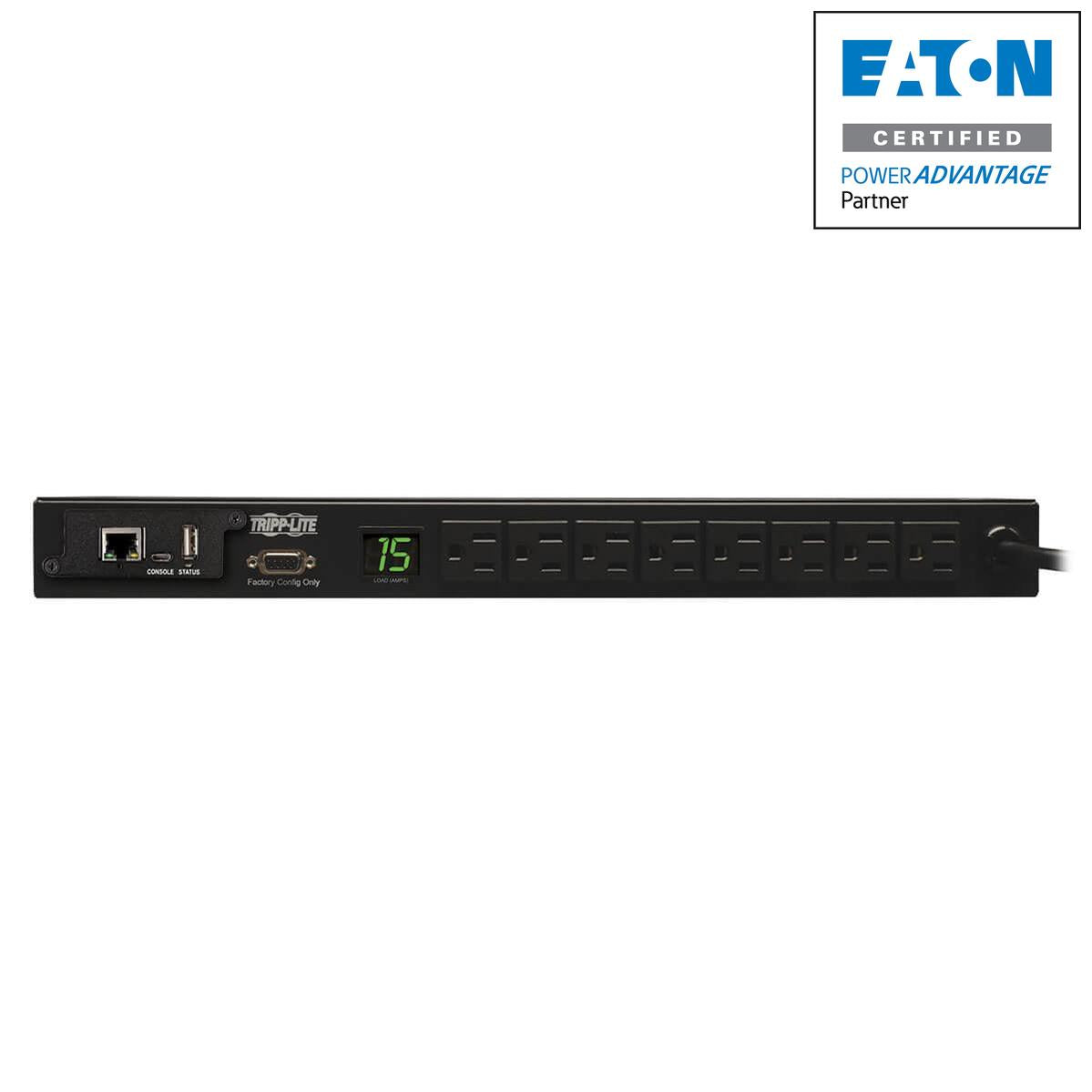 Tripp Lite 1.4Kw Single-Phase Monitored Pdu, 120V Outlets (8 5-15R), 5-15P, 12Ft Cord, 1U Rack-Mount