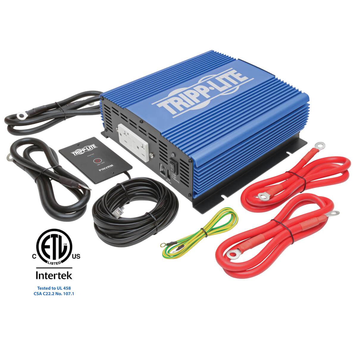 Tripp Lite 2000W Medium-Duty Compact Mobile Power Inverter With 2 Ac/1 Usb - 2.0A/Battery Cables