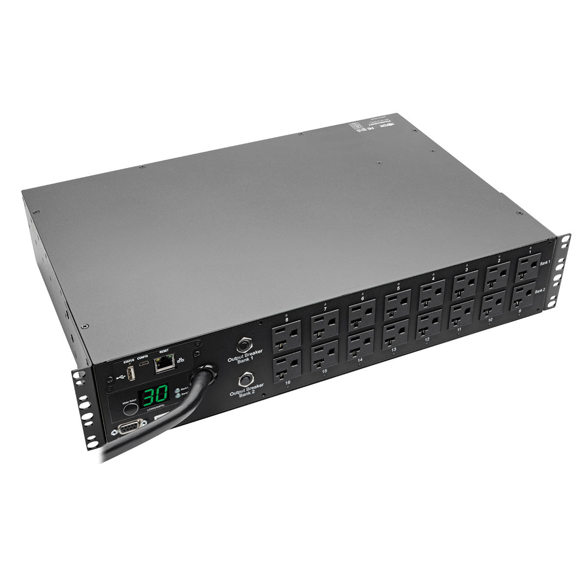 Tripp Lite 2.9Kw Single-Phase Switched Pdu, 120V Outlets (16 5-15/20R), L5-30P, 10Ft Cord, 2U Rack-Mount