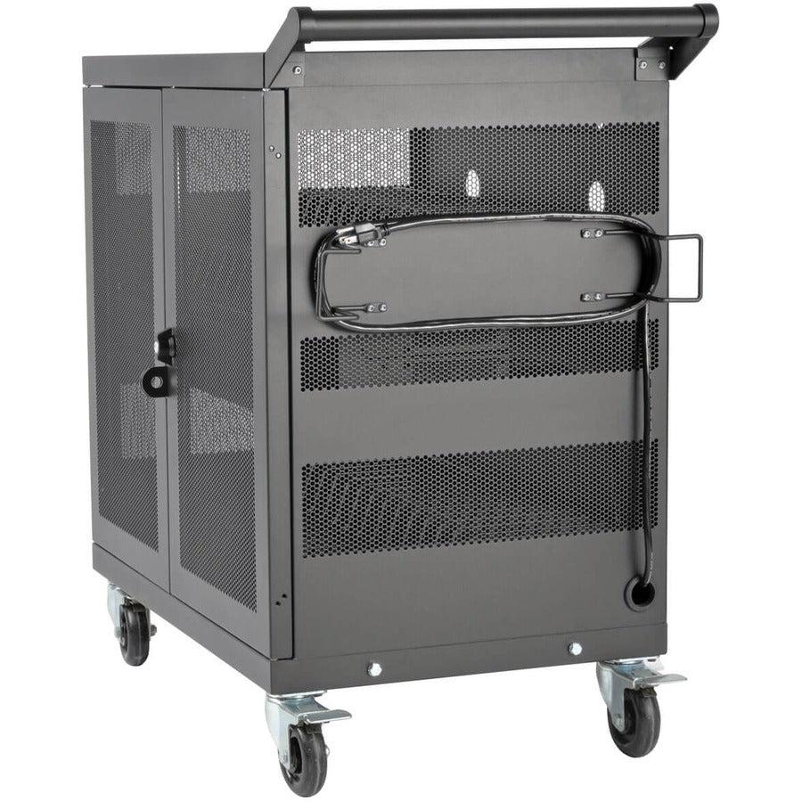 Tripp Lite 32-Device Usb Charging Station Cart With Sync For Ipad And Android Tablets, Wall-Mount Option, Black