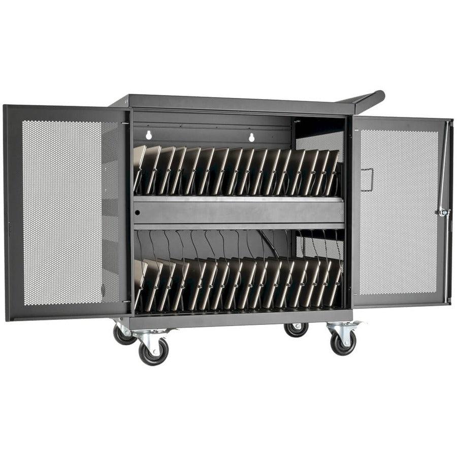 Tripp Lite 32-Device Usb Charging Station Cart With Sync For Ipad And Android Tablets, Wall-Mount Option, Black