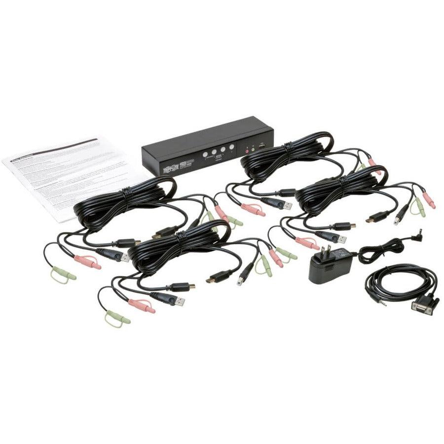 Tripp Lite 4-Port HDMI USB KVM Switch Audio Video - Multi Computer Control | TecISoft B004-HUA4-K