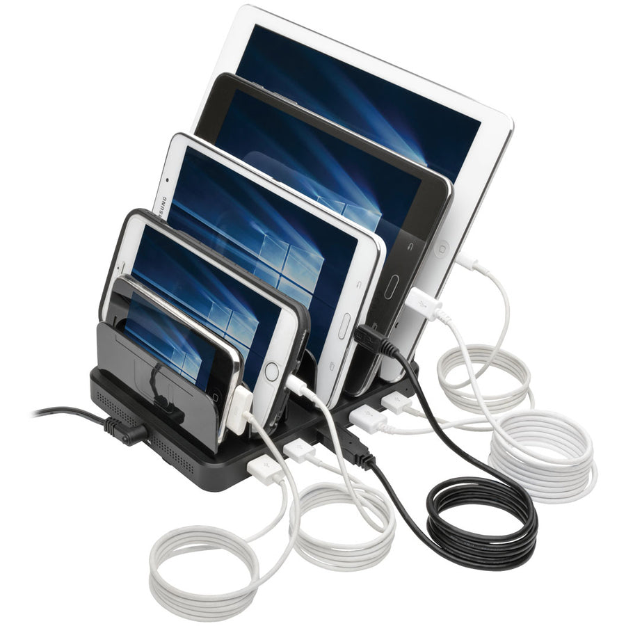 Tripp Lite 5-Port Usb Charging Station With Built-In Device Storage, 12V 4A (48W) Usb Charger Output